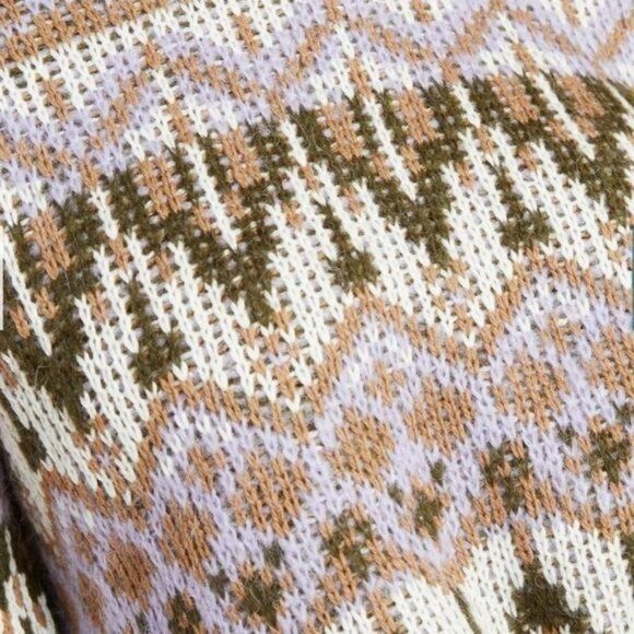 Anthropologie Fabiana Fair Isle Inspired Long Sleeve Sweater Warm Winter Medium - Picture 3 of 11